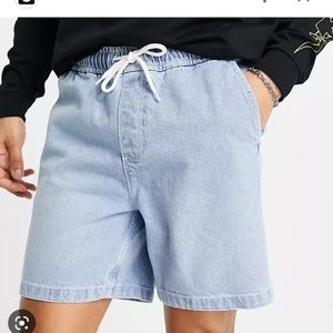 ASOS Light Wash Drawstring Shorts